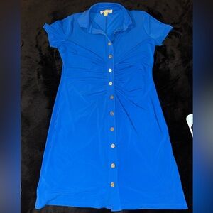 Michael Kors Royal Blue Button-Down Shirt Dress